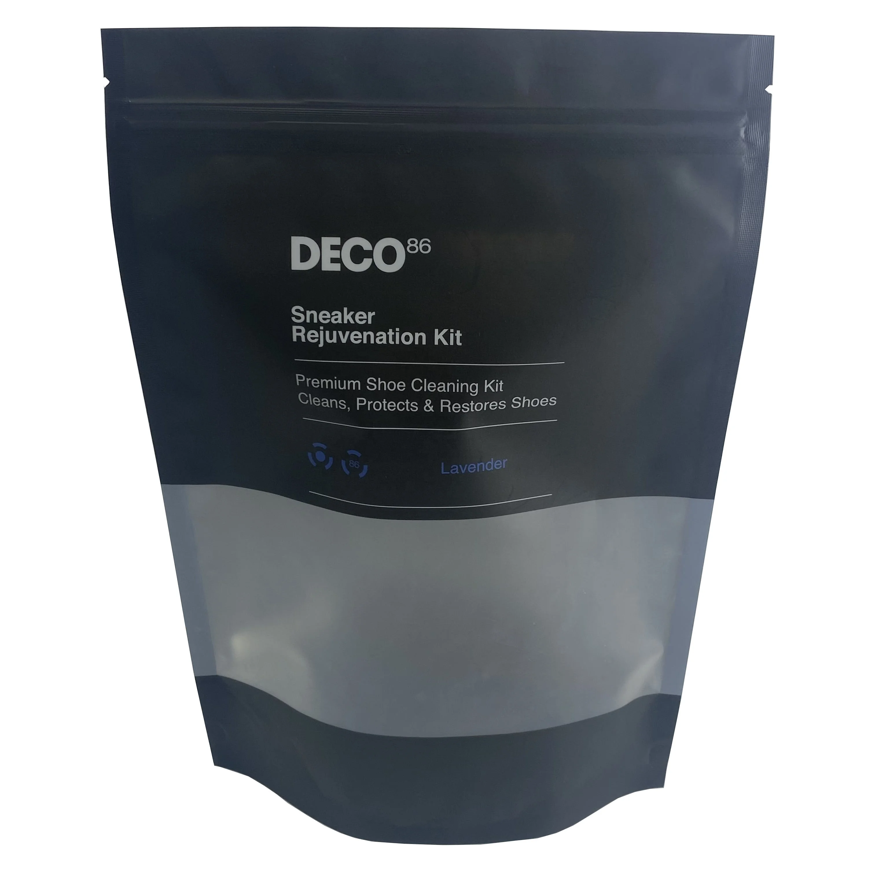 Custom printed waterproof plastic bag stand up zipper sneaker kit pouch with clear window