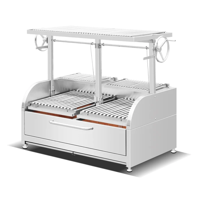 Best Price Stainless Steel Thai BBQ Oven Freestanding Multifunctional Built-in Firebricks Charcoal Barbecue Grill With Fan