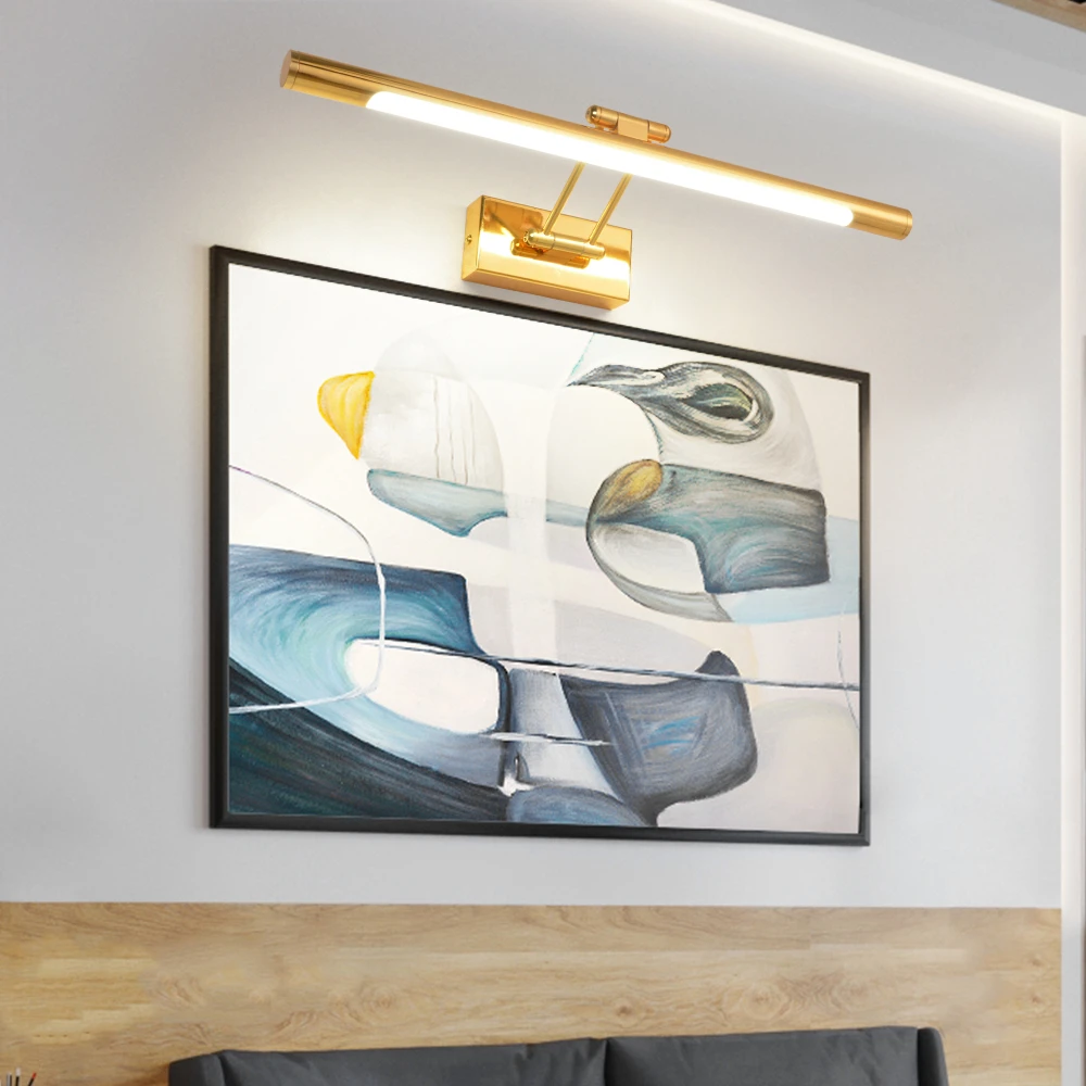 Golden wall lamp decorative home decor lighting indoor using gallery picture light modern mirror vanity lighting hotel wall lamp
