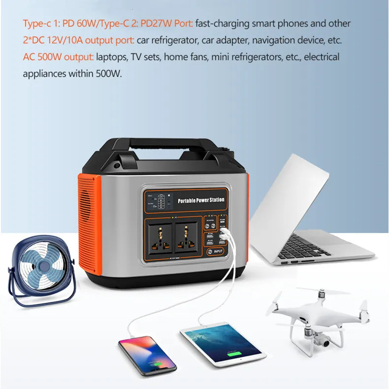 Raaya Energy Storage Power Station Battery Portable Power Bank Station 500W Outdoor Home Portable Power Station