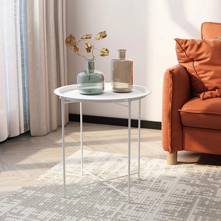 Concise Style Portable Metal Folding Tray Side Table Small End Table