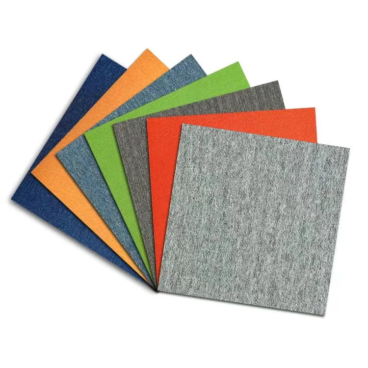 High Quality 50*50cm modern pattern Bitumen/PVC Backing Soundproof Washable Square Office Room Commercial Carpet Tiles