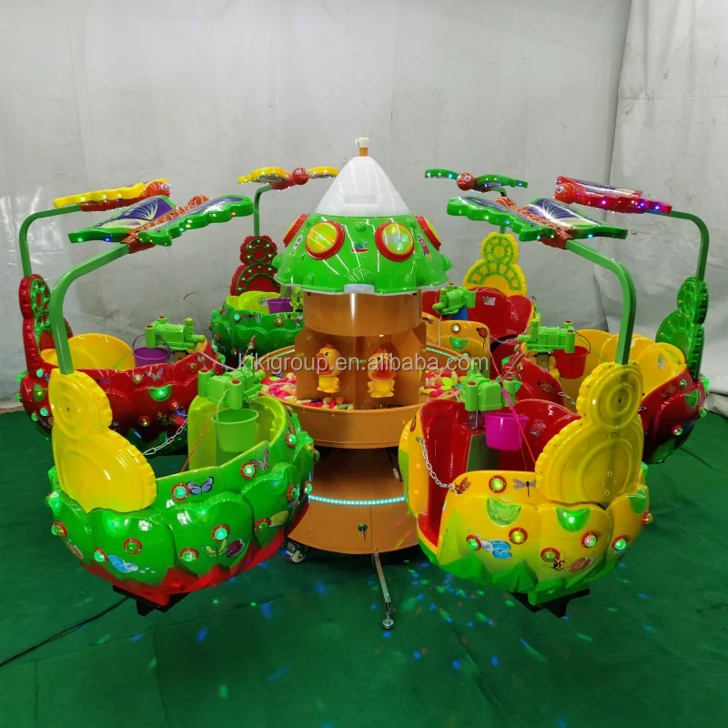 Commercial 6 children luminous with fishing games playground large carousel horse ride for kids