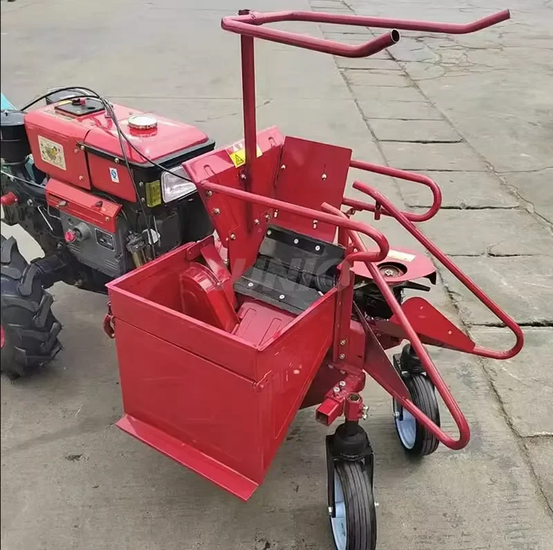 Small Agriculture Machine One Row Corn Picker Mini Walking Tractor Single Row Maize Harvesting Machine