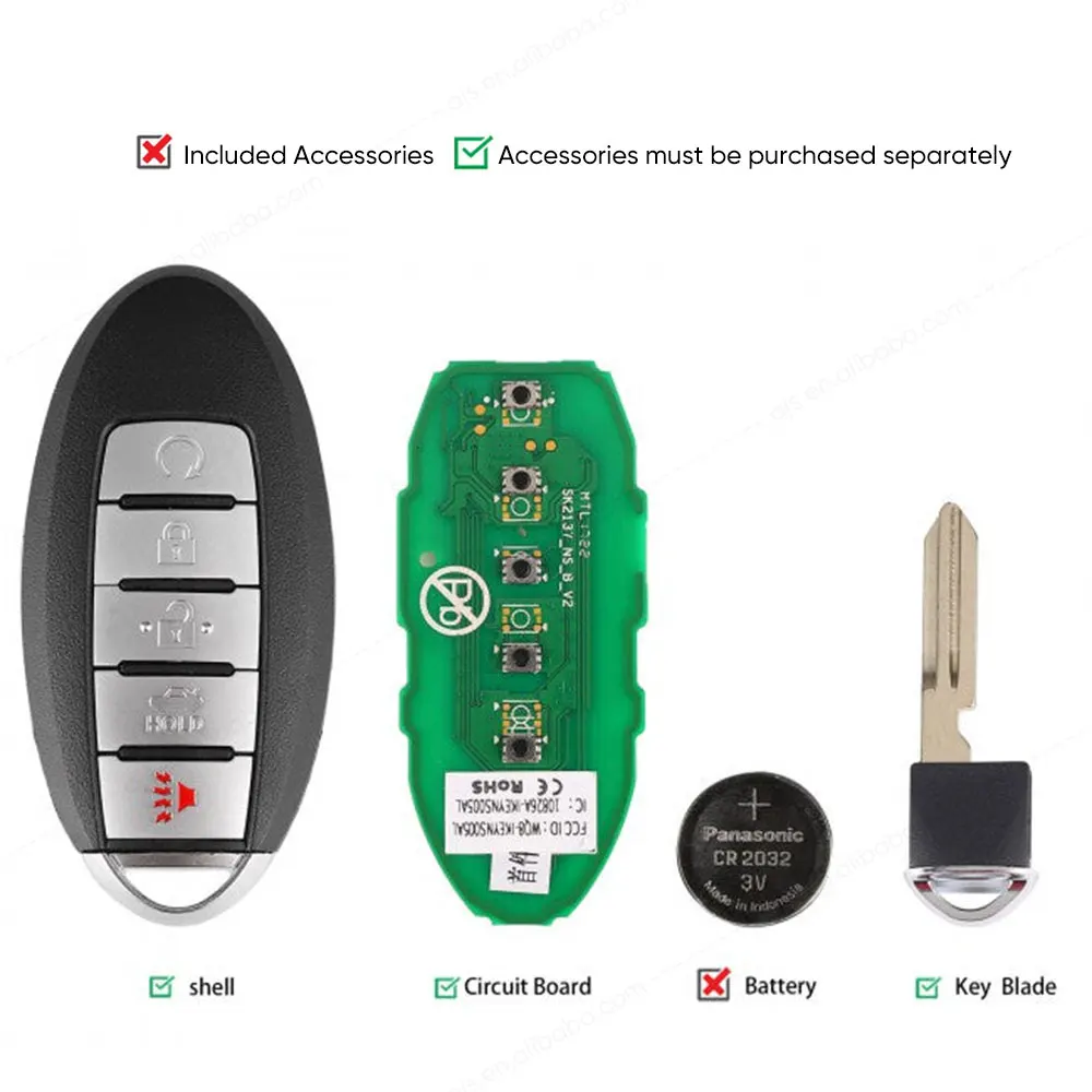 Autel IKEYNS005AL IKEY NS005AL 5 Buttons Key for Nissan Used with Altra Car OBD2 Scanner Diagnostic Tools KM100 IM508 IM608