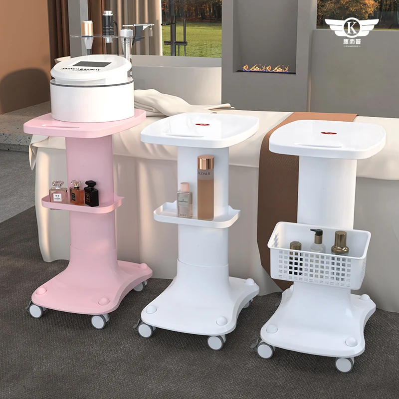 Factory wholesale High Quality Mobile Portable Facial Beauty Machine Salon Trolley Ergonomic Handrails ABS Beauty Equipment Cart