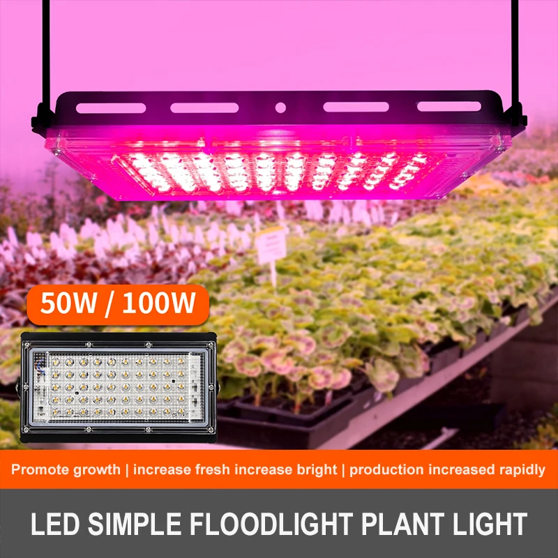 LED Grow Light Phyto Lamp AC 220V 50W LED Full Spectrum Floodlight Indoor Outdoor Greenhouse Plant Hydroponic Plant Spotlight