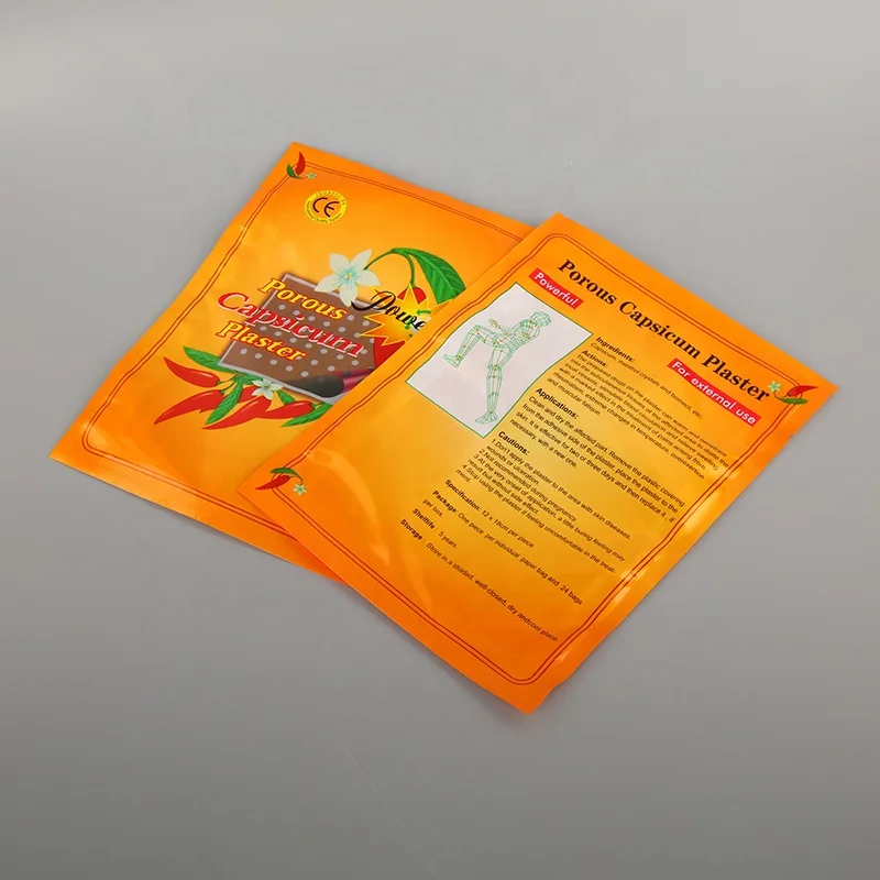 Manufacture of pain relief muscle Chili plaster/ Cotton Perforated Capsicum Plaster/ heat pain relief plaster