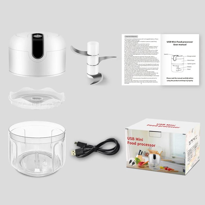 USB портативная измельчитель лука имбиря овощей перца специй мяса Электрический мини-Измельчитель чеснока Кухонный комбайн блендер