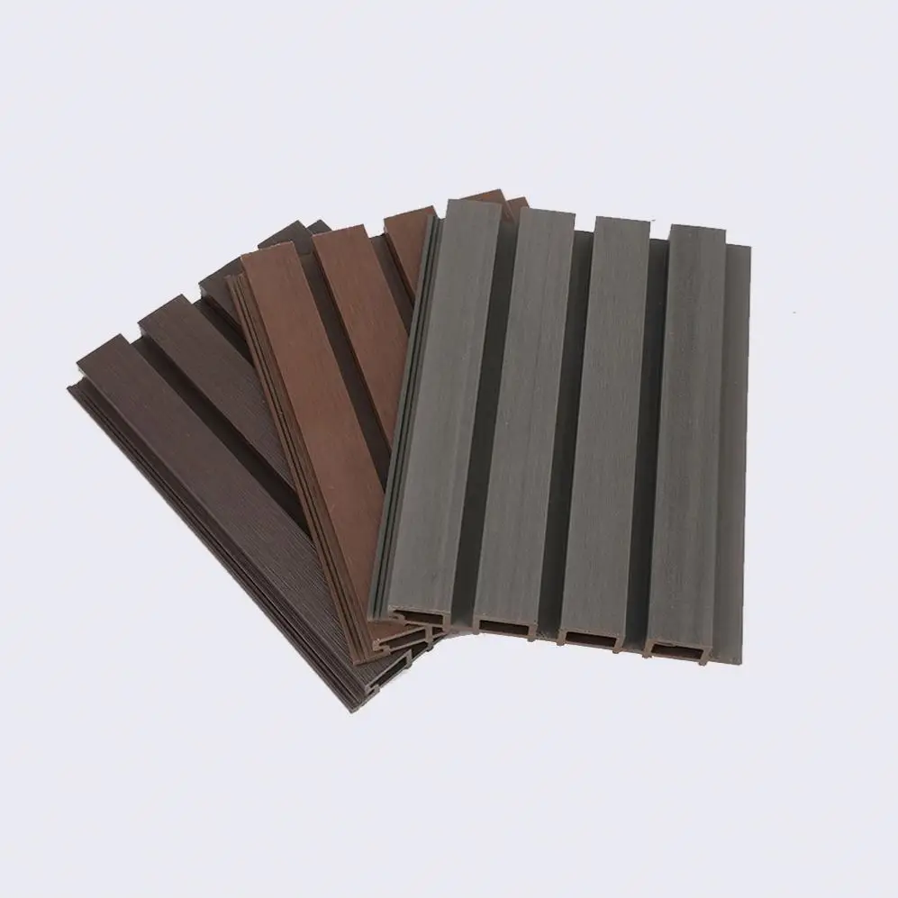 Plastic Composite Garden Cladding Exterior Waterproof Outdoor Fluted Wpc Wall Panel