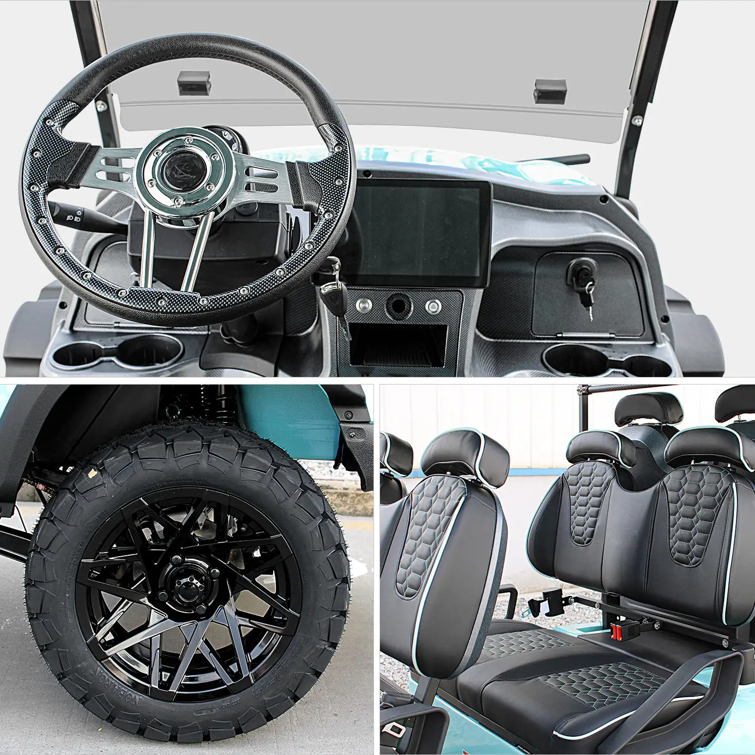 72v lithium battery 6 seater off-road electric street legal golf cart practical for scenic area resort