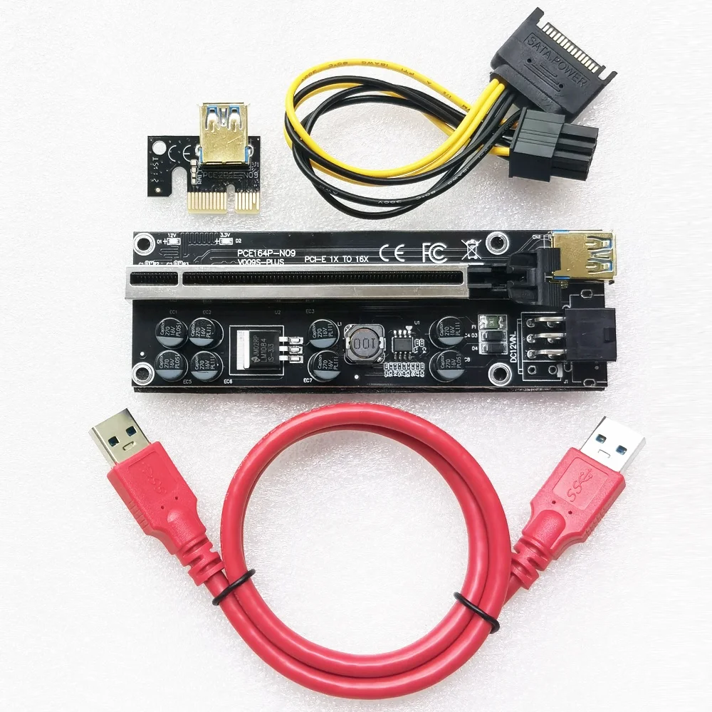  8 конденсаторов PCI-E 1X до 16X карта расширения 2021 VER новый PCI PCIE Riser 009S