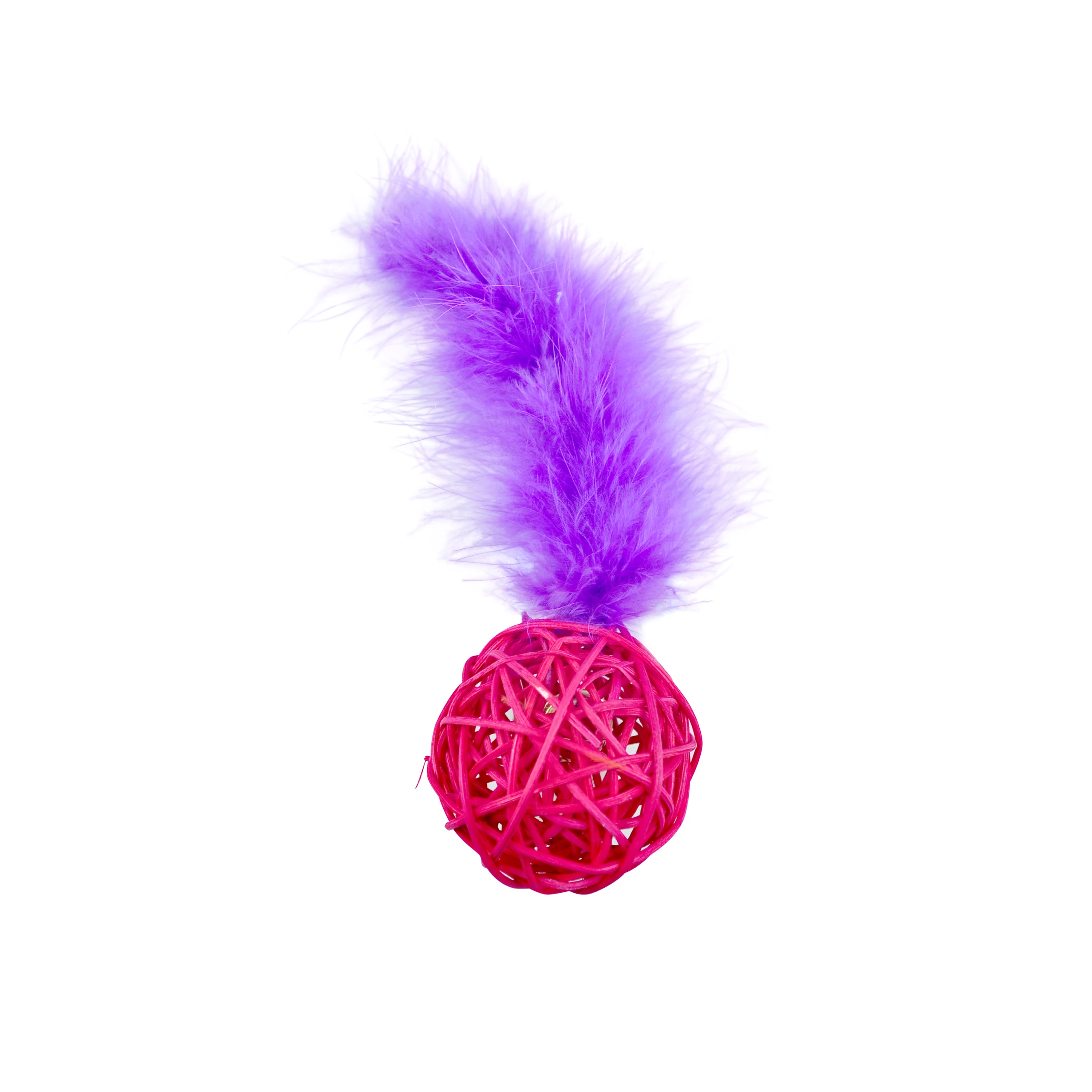 2021 New Design Ball Feather Tinkle Bell Teaser Made By Willow Funny Pet Cat Toy