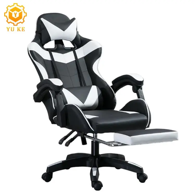 2021 new design metal frame soft black and white gaming chair big and tall