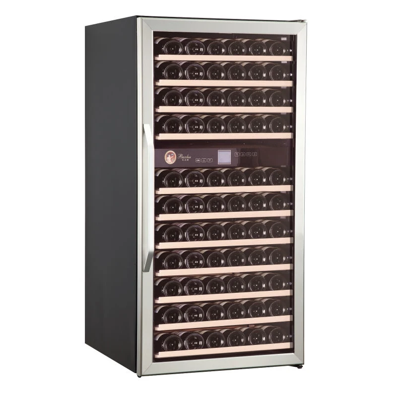 Bacchus Wine Refrigerator Bottles Wooden Shelves for Wine Compressor Dual Zone Wine Cooler Beverage Refrigerator ODM