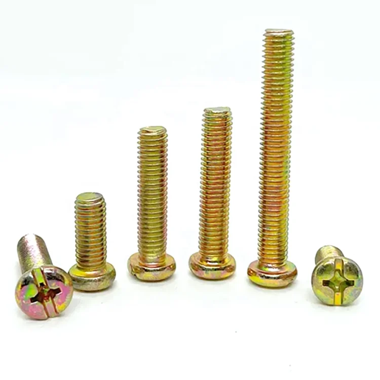 Manufacturer M8 Furniture Hardware Screw Yellow Zinc Plated Flat Round Socket Head Screws Allen Bolts