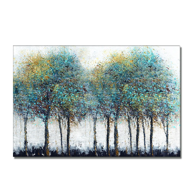 Abstract Colorful Tree Painting Prints And Posters On Canvas Modern Landscape Wall Art Picture For Livinng Room Home Decor