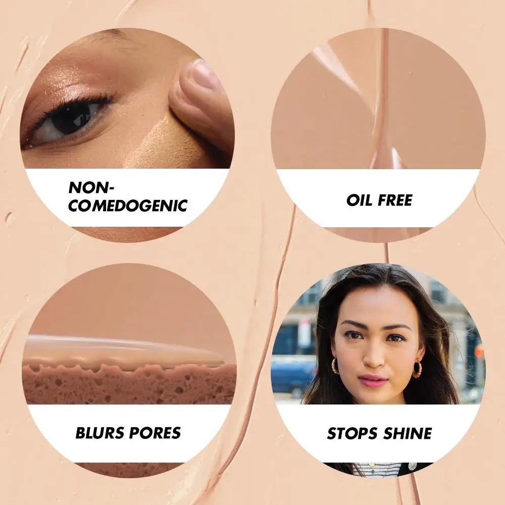 Wholesale Custom Logo OEM Waterproof Matte Face Liquid Foundation Cream Vegan 24hr Full Coverage High Quality Makeup Foundation