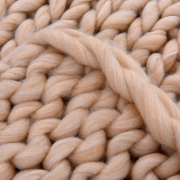 100% acylic soft and comfortable multipurpose organic throw couch cover knitted decorative weighted chunky
