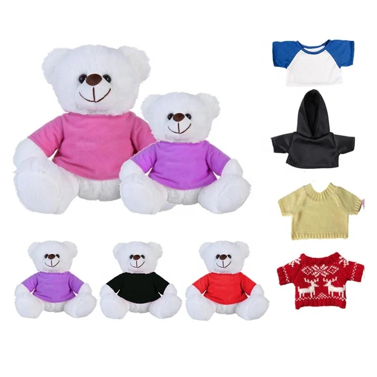 wholesale sublimation plush teddy bear t shirt Brand your LOGO custom cute stuffed soft teddy bear plush toys