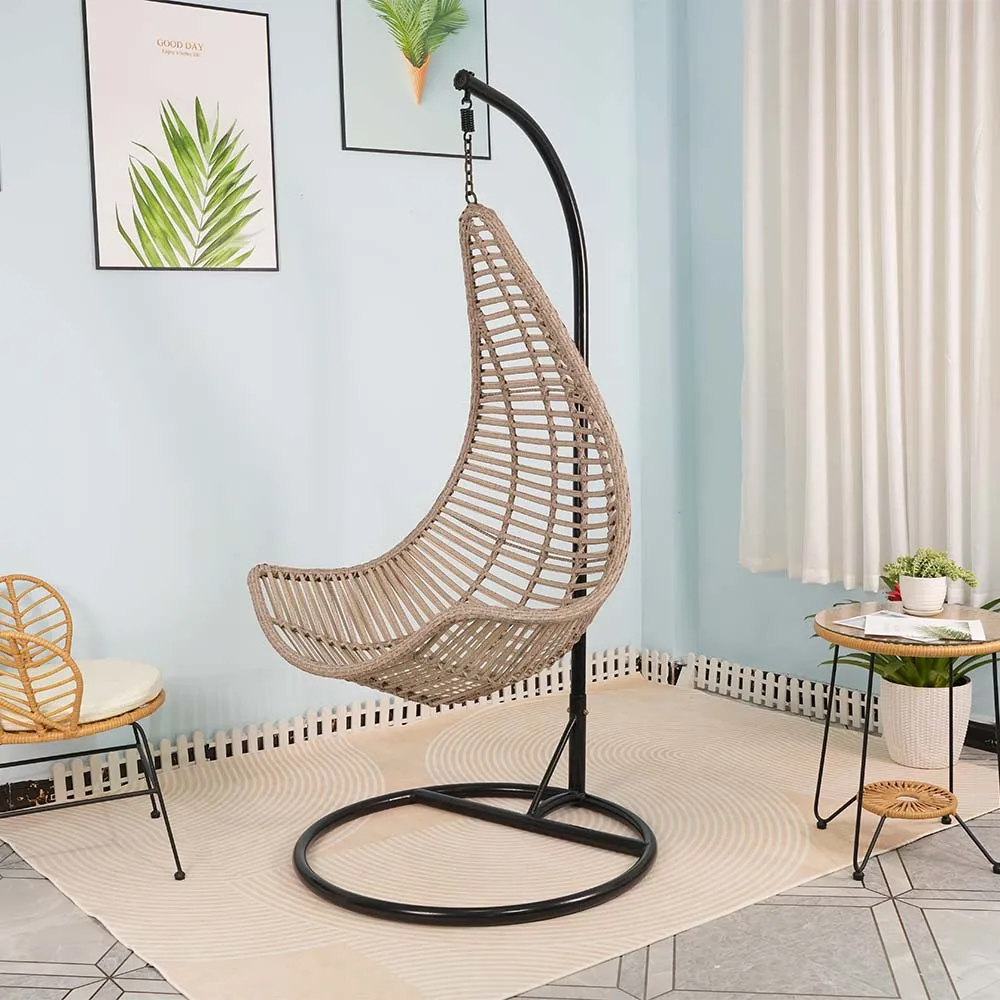 outdoor furniture patio swings chair rattan hanging chair with metal stand