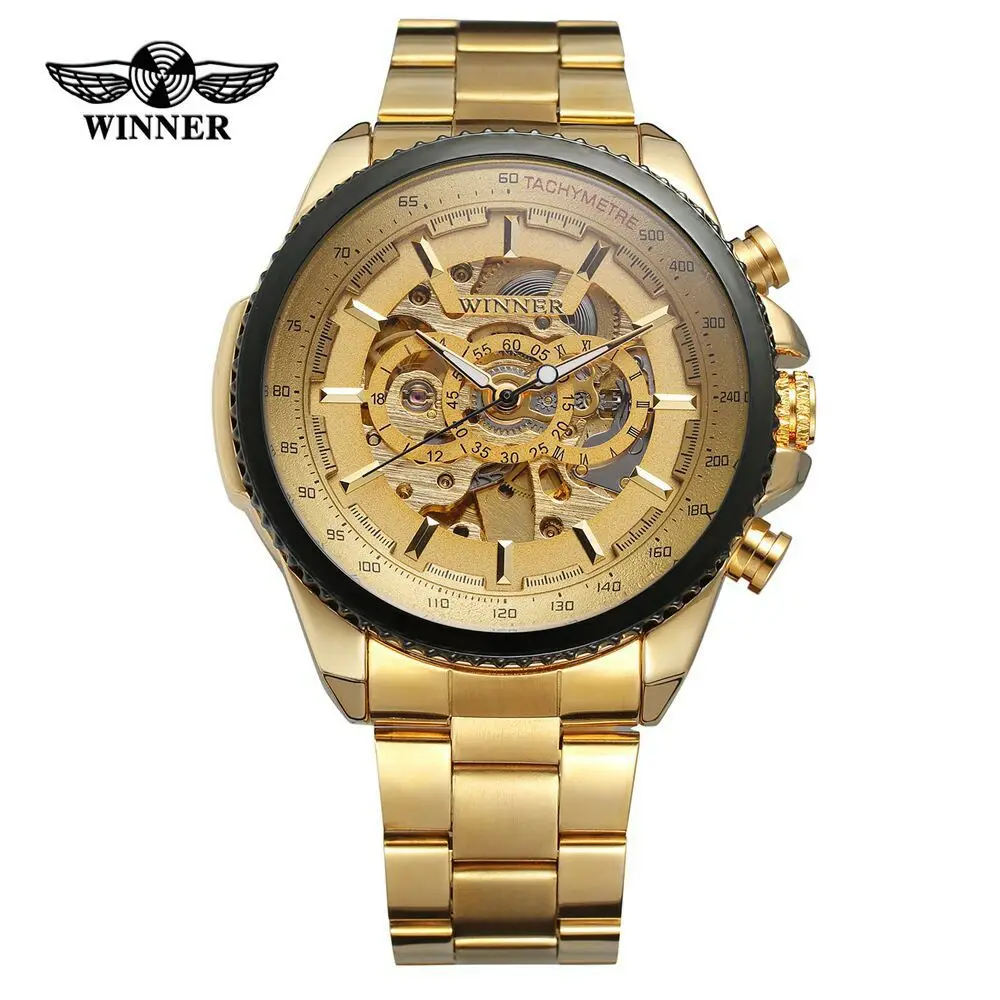 WINNER 428 Men Automatic Watch 2019 Hot Sale Luxury Brand Watches Classic Skeleton Mechanical Wristwatch