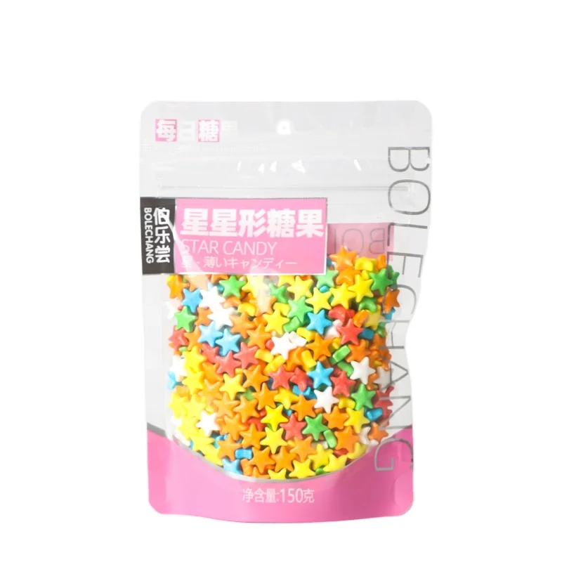 wholesale 150g confectionery candy colorful fruit flavor compressed Star shape hard candy Shaped Assorted Fruity candy snacks