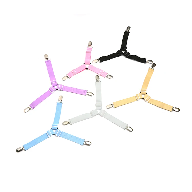Elastic Bed Sheet Clip Fasteners, Garter Mattress Cover Blankets Straps Holder Gripper Clip Fixing Slip-Resistant Belt