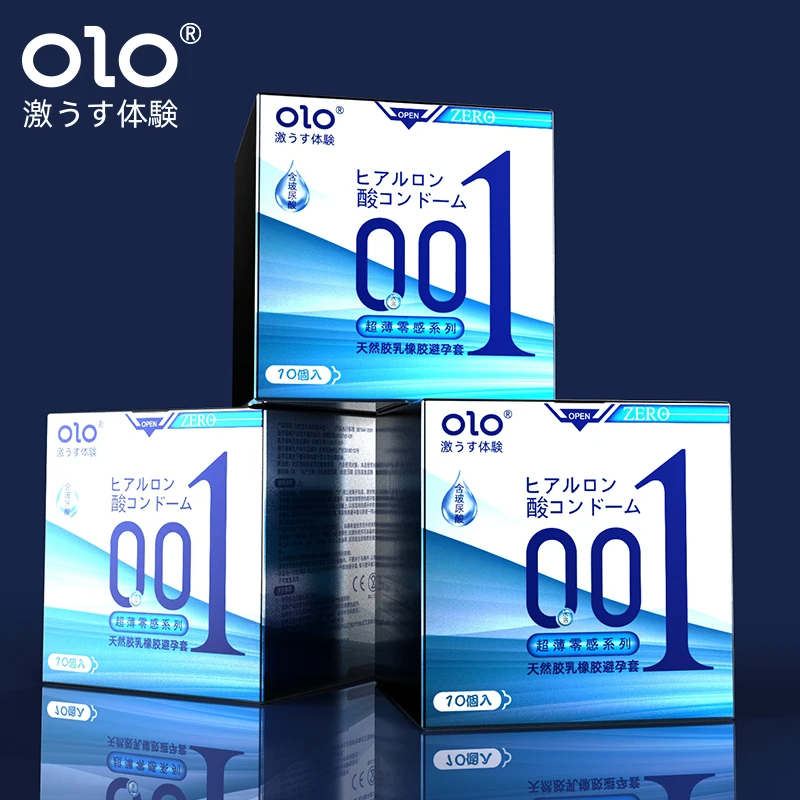 OLO 001 classic special edition gold Natural Latex Ultra Thin Hyaluronic Acid Condoms for men