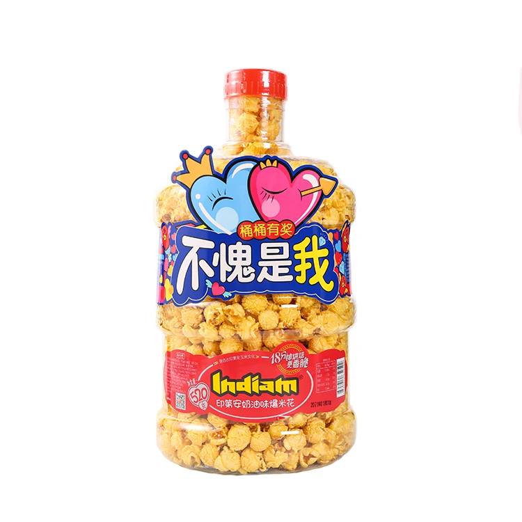 Popcorn Caramel And Cheese Flavor Mushroom Type 520g Stand Snack Popcorn