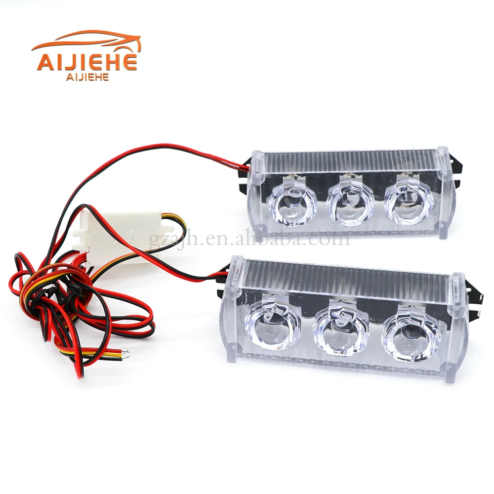 Strobe Lamp Daytime Running Lights 12V Flash Light Warning Emergency Hazard Car 4X3 Strobe Warning Light Front Deck Grille LED