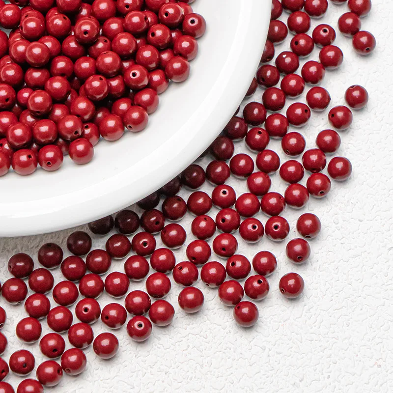 Natural Raw Cinnabar Beads Loose Beads Purple Gold Sand Round Beads Diy Jewelry Accessories Semi-finished Wholesale