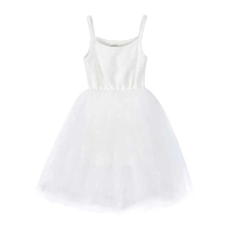 solid color girls tutu dress pink kids dresses for girls birthday kids girls 7 to 8 years party dress Rib patchwork gauze skirt