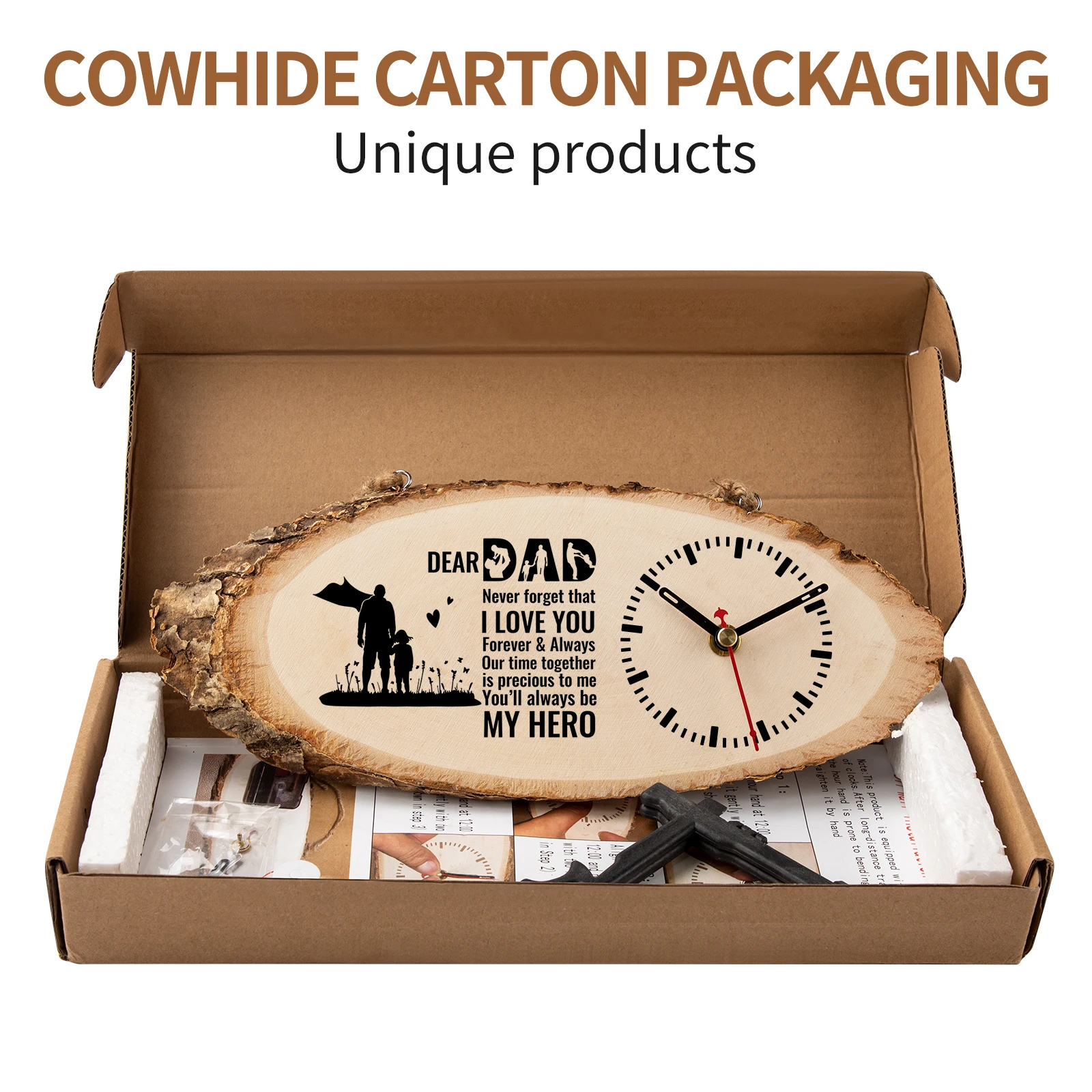 Fathers day gifts Birthday gift DIY Wooden Crafts Wood Wall Clocks modern minimalist wall clock for Wall Decoration