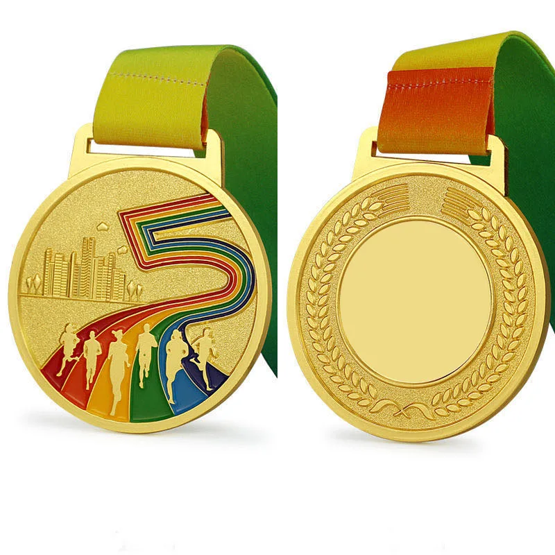 custom blank medals for ribbon cycling metal sports award trophies military with gold medal