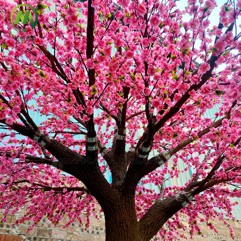 Customized artificial cherry blossom tree silk cloth high simulation peach flower tree large decorative faux cherry blossom tree