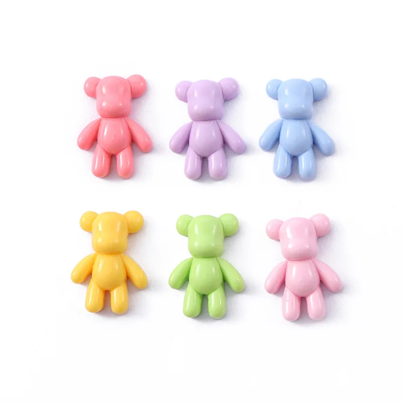 Cartoon Violent Bear Peach Heart Cream Glue Mobile Phone Shell Accessories Pencil Box Mirror Handmade Jewelry DIY Materials