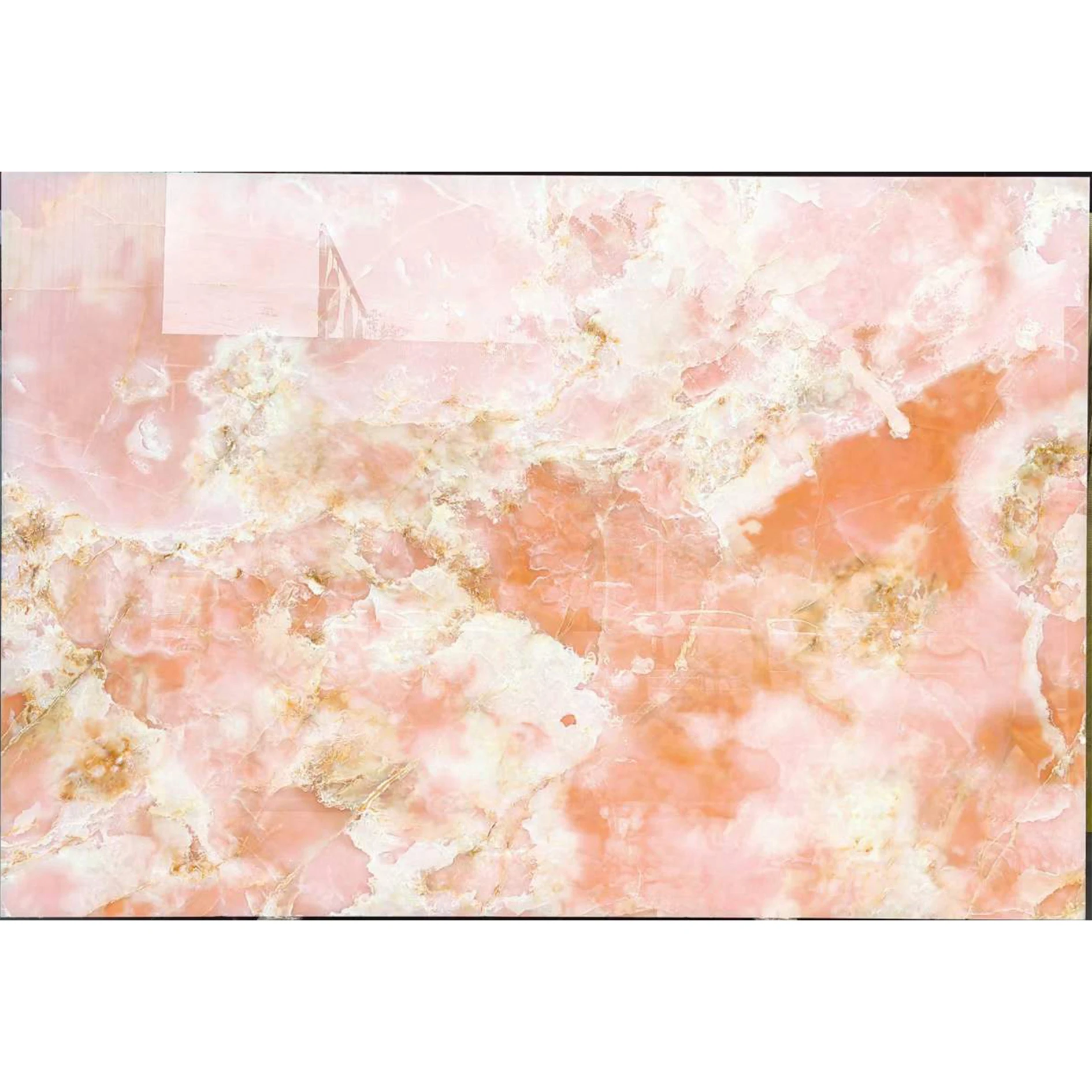 3/4' Crystal Pink Onyx Marble Slab Bathroom Vanity Countertop Backlit Feature Wall Luminous Coffee Table Furniture Table Top