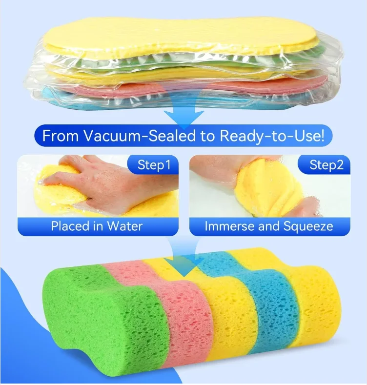 SEQ Unique 8-Shaped High Foam Scrubber wash sponge for car and household cleaning