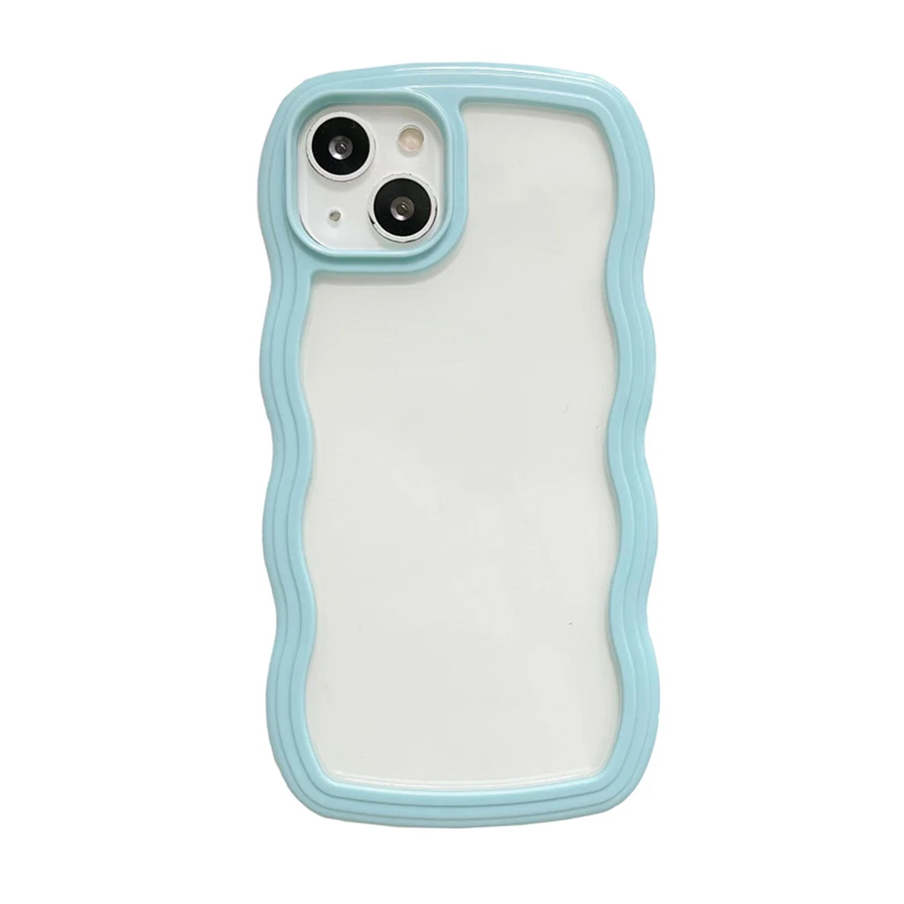 Poplar cute Transparent soft wave shape candy color Ice cream bumper style phone case shock resistant cover for iphone 14 pro