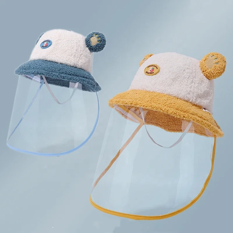face protective shield fashionable kids hat with clear