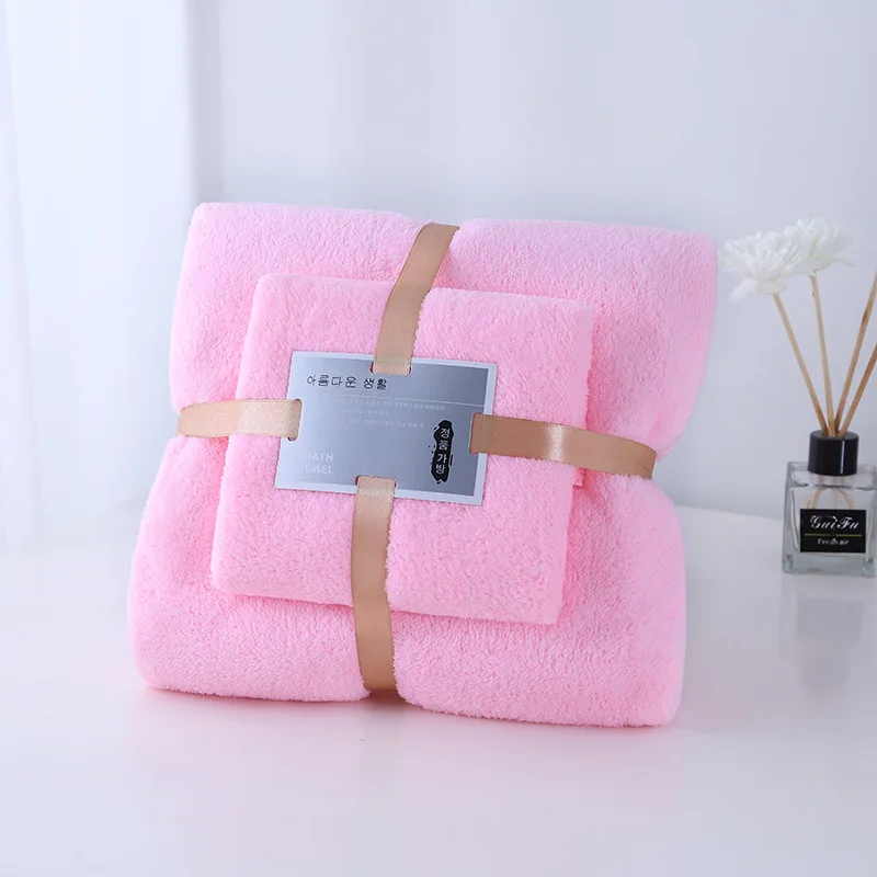 XIAOAO  High quality bath towel sets gift thick coral fleece soft absorbent face towel bath set bathroom towel sets luxury