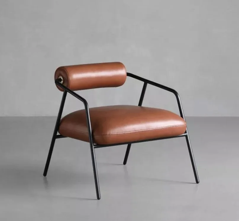 Modern Simple Design Chair Metal Frame Velvet Fabric Accent Armchair Hotel Hall Lobby Customized Lounge Chair