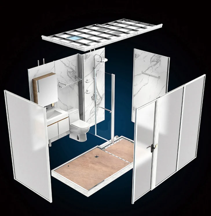 Luxury Portable Integrated Bathroom Pod Prefab Bathroom pods With Toilet Integrated Shower Room Unit