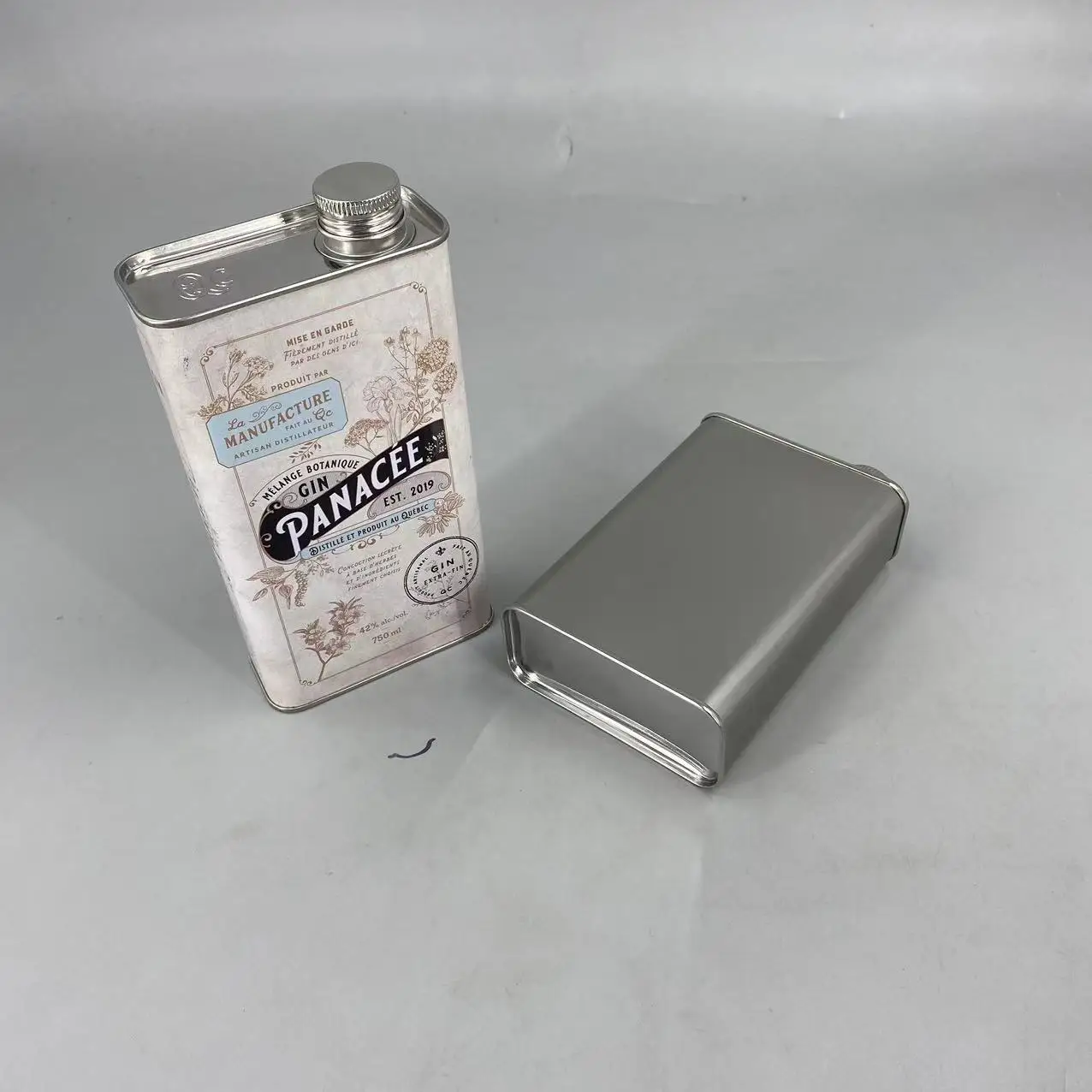 750Ml 1Liter Stainless Steel Empty Square Cooking Edible Oil Alcohol Whisky Toiletries Metal Container Olive Oil Tin Can