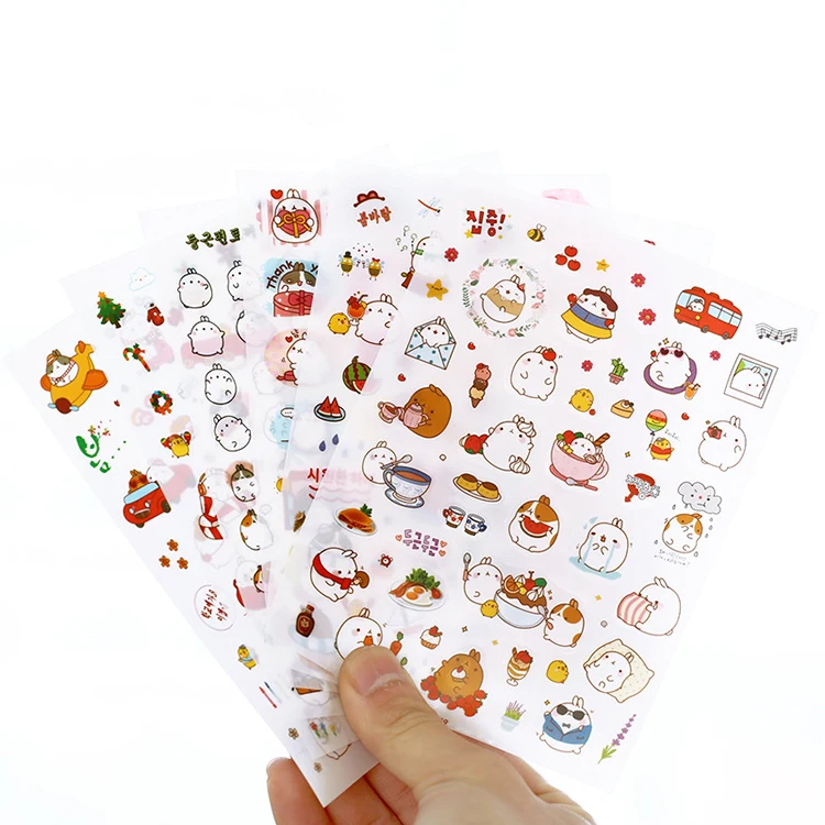 Wholesale stickers custom cute cartoon decorative die cut planner sticker