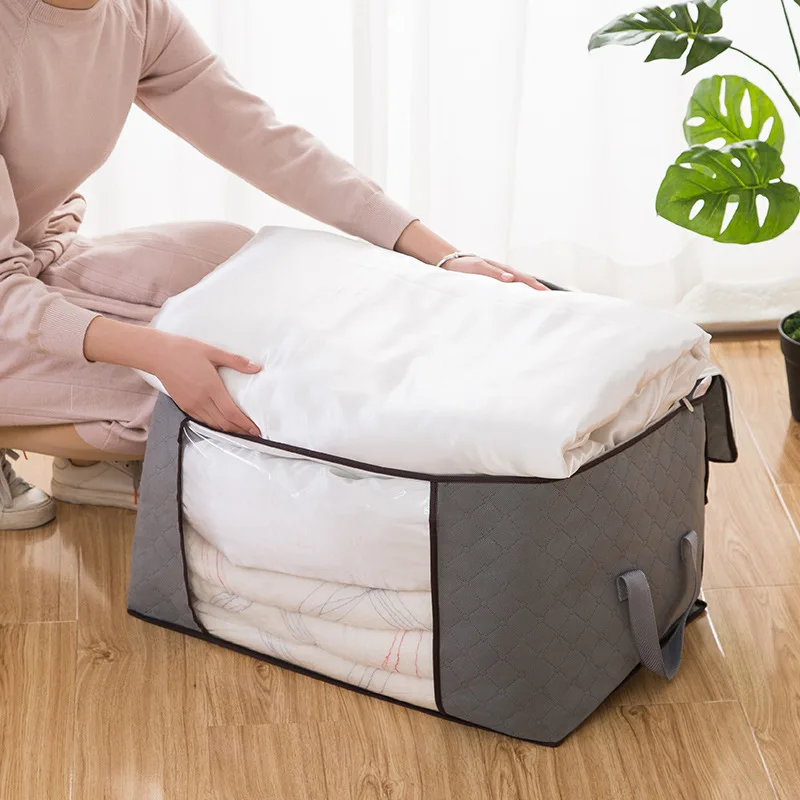 Wholesale Quilt Blanket Bedding Storage Cabinet Comforter Storage Bag for Wardrobe Organizer with Sturdy 2-Way Zipper