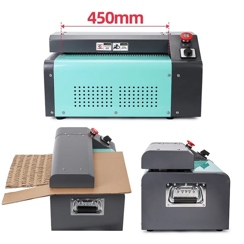 WD-P20 450mm mini recycling carton board recycle box paper perforator cardboard shredder 450mm for cushion packaging