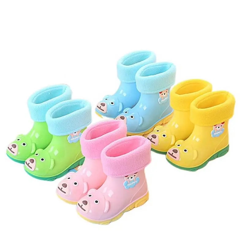 QZHR Wholesale Custom Various Printing Unisex Kids Outdoor Rubber Shoes Colorful Waterproof Toddler Rainboots For Rain