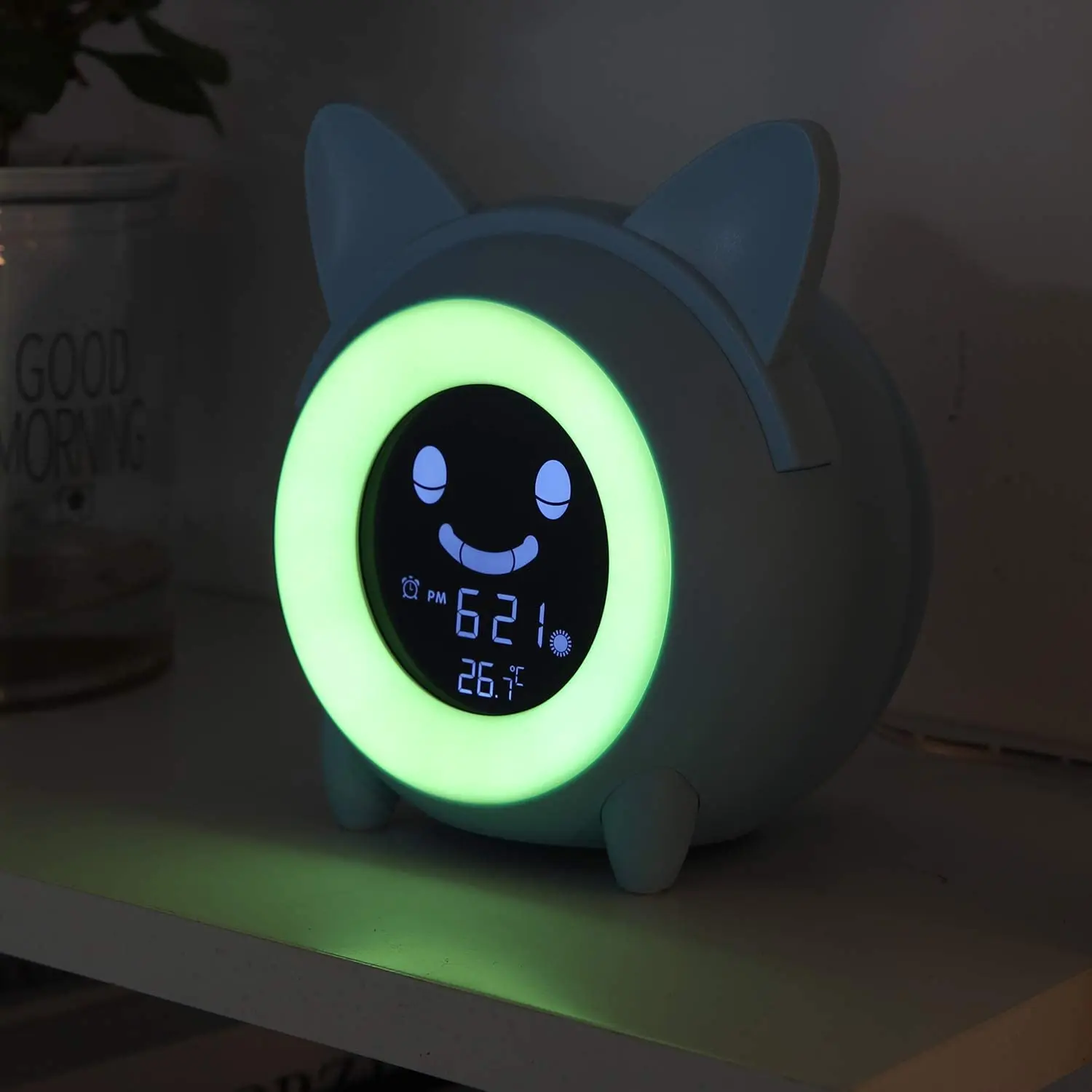 Drop Shipment Desk Digital Alarm Clock Night Lamp Cute Table Kids Sleep Sound Machine Lights Alarm Clocks